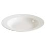 10 Pack - Modern Ceramic Pasta Plate With Ribbed Wide Rim - White