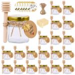 MINI Glass Honey Jars Pots With Dipper Bee Pendant Jute Party Gift 20 Piece
