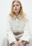 Oversized Linen-blend Shirt - White
