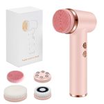 Electric Facial Cleansing Brush Deep Cleansing & Exfoliating Face Brush With 4 Heads Waterproof And Rechargeable For All Skin Ty