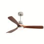 Ceiling Fan Light With Wooden Blades - Rose Wood & Silver - FLWD003