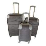 Smte 3 Piece Hard Outer Shell Luggage Set Protected EQ-1Z Brown With Keychain
