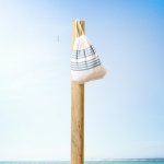 Multi Stripe Fouta Bag Aqua And Blue