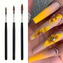 3PCS Nail Art Brushes Set Nail Art Design Tools 3D Builder Nail Gel Brush Acrylic Nail Drawing Pen Nail Art Brush For Salon At