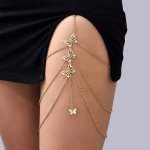 1PC Sexy Butterfly Ladies Thigh Chain Elastic Multi-layer Butterfly Long Leg Chain Trendy Thigh Chain Body Chain Jewelry Accesso