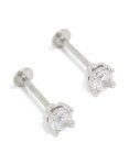 Surgical Steel 4MM Cubic Zirconia Flat Back Studs