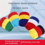 1PC Fashion Trendy Colorful Wristband Sweat-absobing And Breathable Sports Wristband For Basketball Running Exercise