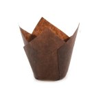 Fancy Flower Tulip Muffin Cup – Brown