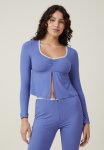 Cotton On Sleep Ribbed Long Sleeve - Blueberry Dream