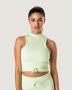 Ribbed Statement Racer Back Top - Lime - Large