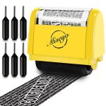 Miseyo Identity Theft Protection Roller Stamp Set - Yellow 6 Refill Ink Incleded