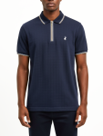 Polo Mens Plain 1 4 Zip Dm Short Sleeve Golfer In Navy - Navy 2XL