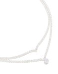 Silver Plated Cubic Zirconia Cup Chain & Drop Pendant Ayered Necklace