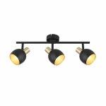 Landon Triple Metal Spotlight Black