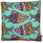 Jewel Fish Outdoor Scatter Cover With Mimosa Piping