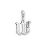 Charm Pendant Letter W Silver