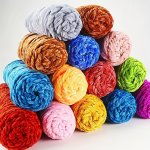 5PCS Edelweiss Golden Velvet Chenille Edelweiss Woolen Hand Knitted Medium Thick Scarf Thread Diy Stick Needle Thread 95G PC
