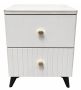 Elegant Fluted Bottom Drawer Gold Handle Nightstand