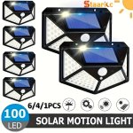 Staaricc 6 Packs Solar Lights Outdoor 100 LED Super Energy Saving Lights Motion Sensor Security Lights 270 Range Lighting Wall L