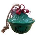 Metal Noel Bell Christmas Decoration Green 15CM