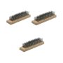 Brush Wire Block Fine Shrt-bristle 6-ROW 3 Brushes