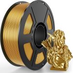Amoybaby Silk Gold Pla Filament 1.75MM 1KG 2.2LBS High Speed Shiny Metallic Golden 3D Printer Filament Low Warp & Clog-free Dime