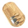 Oval Wooden Pizza Serving Board With 3 MINI Utensils