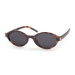 Brown Tort Oval Metal Detail Sunglasses