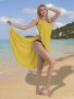 Solid Color Cover-up Beach Dress Sexy Backless Asymmetrical Hem Summer Swimwear Accessory Plain Black