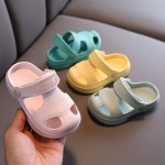 Casual Comfortable Solid Color Slip On Sandals For Boys Girls Breathable Lightweight Non-slip Slippers For Indoor Home Bathroom
