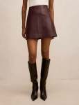 Renee Petite Vegan Leather MINI Skirt - 16 Berry Co-ord