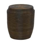 Coiled Rattan Stool Side Table