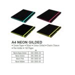 A4 Journal Black-guided Neon Pink