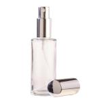 50ML Clear Glass Round Perfume Bottle With Silver Spray & Silver Cap 18 410