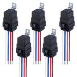 Ronybuy 4-PIN 12V Dc Waterproof Relay With Harness - 40 30 Amp Heavy Duty 12 Awg Tinned Copper Wires Spst Automotive 12V Relay S