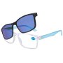 Reading Glasses With Pouch Smoke & Blue 2.50