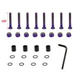 Imporx Skateboard Purple Hardware Kit - Mounting Screws & Nuts Set For Longboard Skateboard & Cruiser - Ultra Strong Alloy PURPL