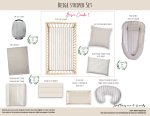 Cot Duvet Bedding Beige Stripe Set