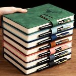 Vintage A5 Faux Leather Notebook With Soft Cover And Bookmark - Ideal For Business Meetings & College Students Leather Notebooks