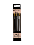 3 Pack Monochrome Ballpoint Pens - None Multi