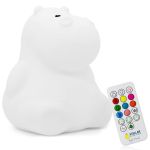 LED Kids Night Light Soft Silicone Baby Rgb - Hippo