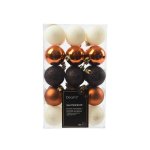 Baubles Set Of 30 6CM Copper Brown & White