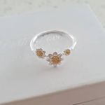 Danica 925 Sterling Silver Triple Flower Ring - Size 5
