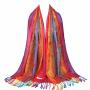 Neelamvar Fashion Colorful Flowers Jacquard Cotton Pashmina Women Wrap Shawl Tassels Scarves 75" X 27.5" THM08-01