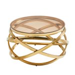 Rose Gold Round Abstract Coffee Table