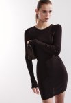 Ribbed Bodycon Dress - Dark Brown