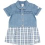 Made 4 Baby Girls Check Dress & Denim Jacket Blue 3-6M