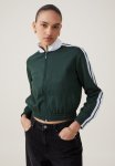 Cotton On Retro Sporty Cropped Zip Through - Alpine Forest