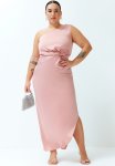 Plus Satin Woven Dress - Pink