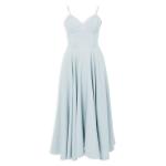 Blue Corset Tulle Midi Dress